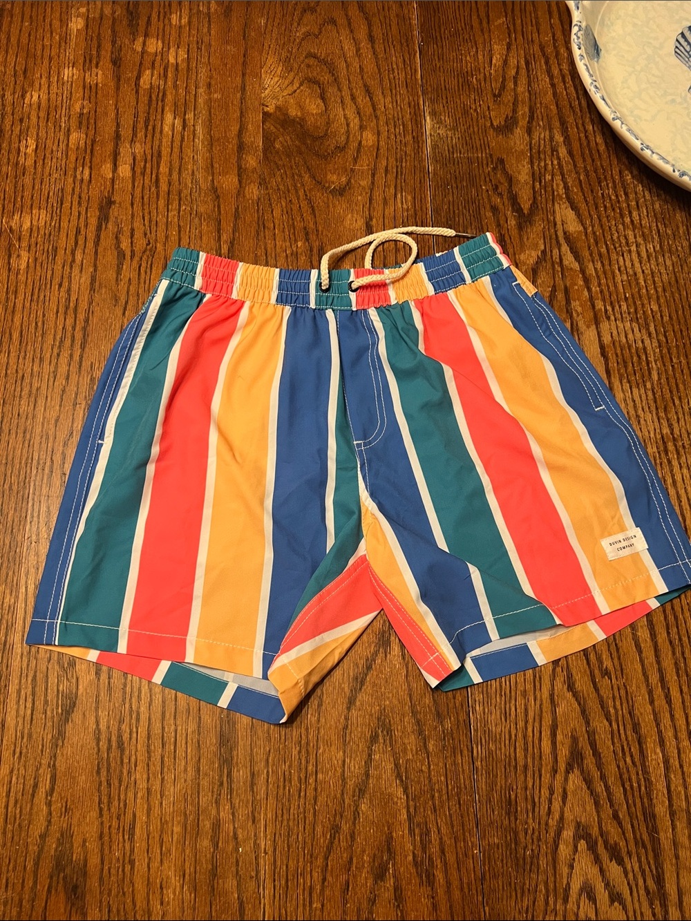 Duvin Design Company Surf  Multicolor Vertical Stripe Swim Trunks